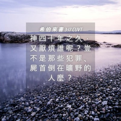 Picture 04 - 希 伯 來 書 3:17 CUVT - 神 四 十 年 之 久 ， 又 厭 煩 誰 呢 - Bible Verse Picture