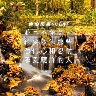 Picture 04 - 希 伯 來 書 6:12 CUVT - 並 且 不 懈 怠 ， 總 要 效 法 那 些 - Bible Verse Picture