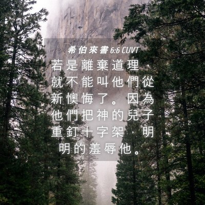 Picture 04 - 希 伯 來 書 6:6 CUVT - 若 是 離 棄 道 理 ， 就 不 能 叫 他 - Bible Verse Picture