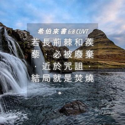 Picture 04 - 希 伯 來 書 6:8 CUVT - 若 長 荊 棘 和 蒺 藜 ， 必 被 廢 棄 - Bible Verse Picture
