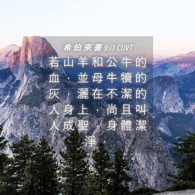 Picture 04 - 希 伯 來 書 9:13 CUVT - 若 山 羊 和 公 牛 的 血 ， 並 母 牛 - Bible Verse Picture