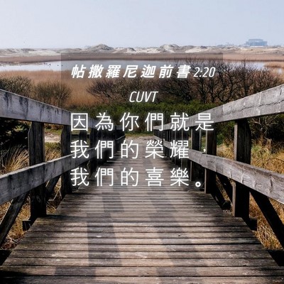Picture 04 - 帖 撒 羅 尼 迦 前 書 2:20 CUVT - 因 為 你 們 就 是 我 們 的 榮 耀 ， - Bible Verse Picture