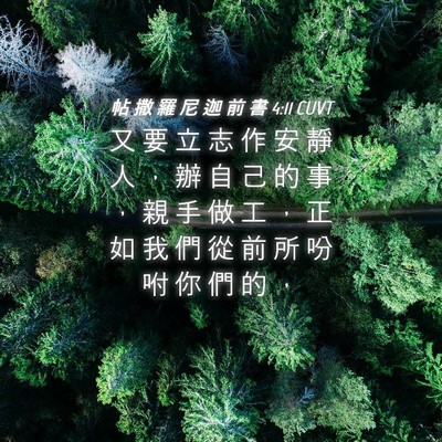 Picture 04 - 帖 撒 羅 尼 迦 前 書 4:11 CUVT - 又 要 立 志 作 安 靜 人 ， 辦 自 己 - Bible Verse Picture