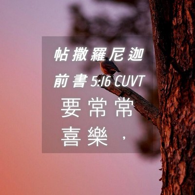 Picture 04 - 帖 撒 羅 尼 迦 前 書 5:16 CUVT - 要 常 常 喜 樂 - Bible Verse Picture