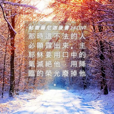 Picture 04 - 帖 撒 羅 尼 迦 後 書 2:8 CUVT - 那 時 這 不 法 的 人 必 顯 露 出 來 - Bible Verse Picture