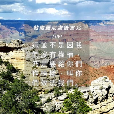 Picture 04 - 帖 撒 羅 尼 迦 後 書 3:9 CUVT - 這 並 不 是 因 我 們 沒 有 權 柄 ， - Bible Verse Picture