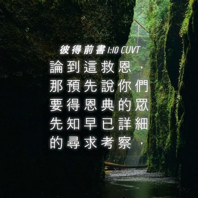 Picture 04 - 彼 得 前 書 1:10 CUVT - 論 到 這 救 恩 ， 那 預 先 說 你 們 - Bible Verse Picture