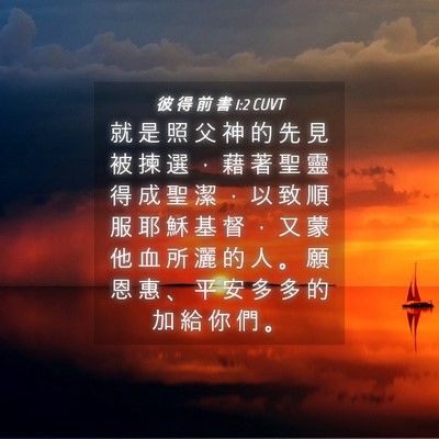 Picture 04 - 彼 得 前 書 1:2 CUVT - 就 是 照 父 神 的 先 見 被 揀 選 ， - Bible Verse Picture