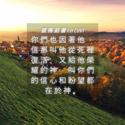Picture 04 - 彼 得 前 書 1:21 CUVT - 你 們 也 因 著 他 ， 信 那 叫 他 從 - Bible Verse Picture