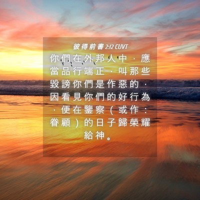 Picture 04 - 彼 得 前 書 2:12 CUVT - 你 們 在 外 邦 人 中 ， 應 當 品 行 - Bible Verse Picture