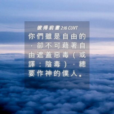 Picture 04 - 彼 得 前 書 2:16 CUVT - 你 們 雖 是 自 由 的 ， 卻 不 可 藉 - Bible Verse Picture