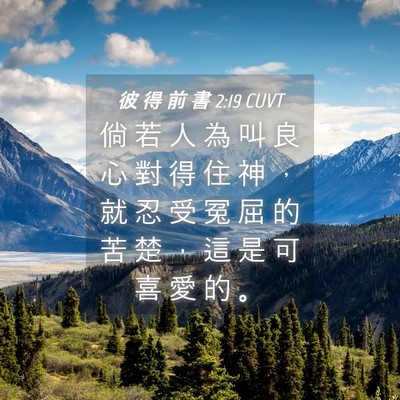 Picture 04 - 彼 得 前 書 2:19 CUVT - 倘 若 人 為 叫 良 心 對 得 住 神 ， - Bible Verse Picture