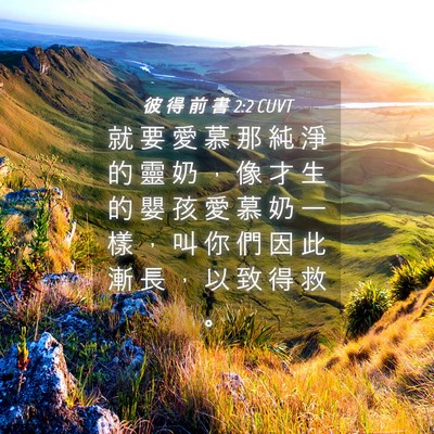 Picture 04 - 彼 得 前 書 2:2 CUVT - 就 要 愛 慕 那 純 淨 的 靈 奶 ， 像 - Bible Verse Picture