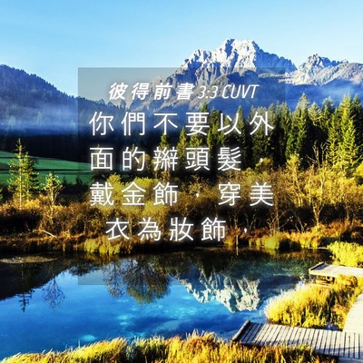 Picture 04 - 彼 得 前 書 3:3 CUVT - 你 們 不 要 以 外 面 的 辮 頭 髮 ， - Bible Verse Picture