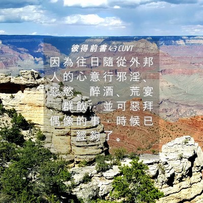 Picture 04 - 彼 得 前 書 4:3 CUVT - 因 為 往 日 隨 從 外 邦 人 的 心 意 - Bible Verse Picture