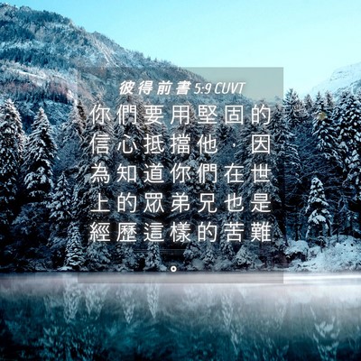 Picture 04 - 彼 得 前 書 5:9 CUVT - 你 們 要 用 堅 固 的 信 心 抵 擋 他 - Bible Verse Picture