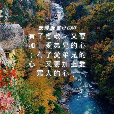 Picture 04 - 彼 得 後 書 1:7 CUVT - 有 了 虔 敬 ， 又 要 加 上 愛 弟 兄 - Bible Verse Picture