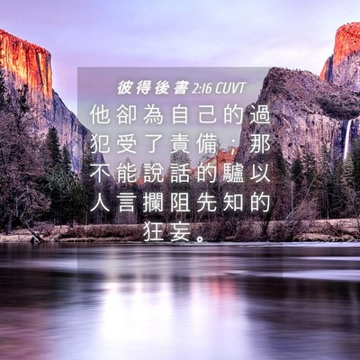 Picture 04 - 彼 得 後 書 2:16 CUVT - 他 卻 為 自 己 的 過 犯 受 了 責 備 - Bible Verse Picture