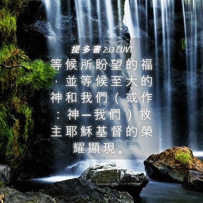 Picture 04 - 提 多 書 2:13 CUVT - 等 候 所 盼 望 的 福 ， 並 等 候 至 - Bible Verse Picture