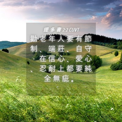 Picture 04 - 提 多 書 2:2 CUVT - 勸 老 年 人 要 有 節 制 、 端 莊 、 - Bible Verse Picture