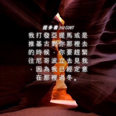 Picture 04 - 提 多 書 3:12 CUVT - 我 打 發 亞 提 馬 或 是 推 基 古 到 - Bible Verse Picture