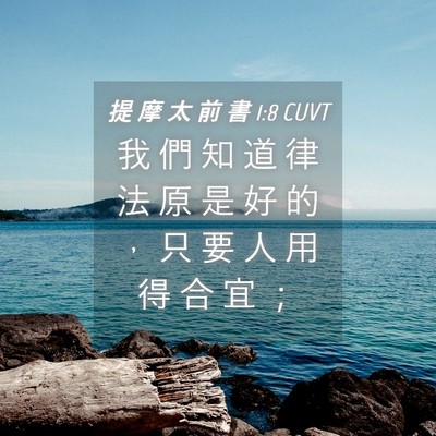 Picture 04 - 提 摩 太 前 書 1:8 CUVT - 我 們 知 道 律 法 原 是 好 的 ， 只 - Bible Verse Picture