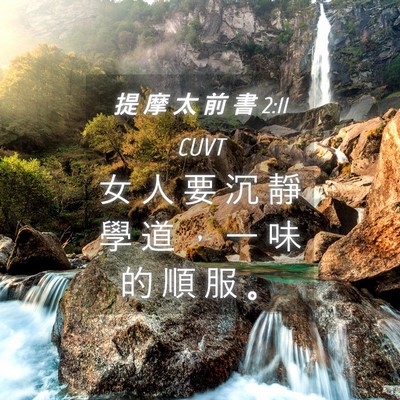 Picture 04 - 提 摩 太 前 書 2:11 CUVT - 女 人 要 沉 靜 學 道 ， 一 味 的 順 - Bible Verse Picture