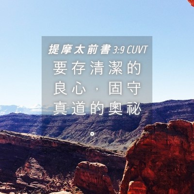 Picture 04 - 提 摩 太 前 書 3:9 CUVT - 要 存 清 潔 的 良 心 ， 固 守 真 道 - Bible Verse Picture