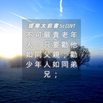 Picture 04 - 提 摩 太 前 書 5:1 CUVT - 不 可 嚴 責 老 年 人 ， 只 要 勸 他 - Bible Verse Picture