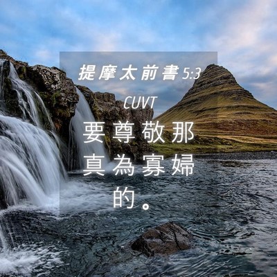 Picture 04 - 提 摩 太 前 書 5:3 CUVT - 要 尊 敬 那 真 為 寡 婦 的 - Bible Verse Picture