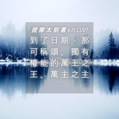 Picture 04 - 提 摩 太 前 書 6:15 CUVT - 到 了 日 期 ， 那 可 稱 頌 、 獨 有 - Bible Verse Picture