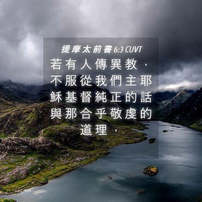 Picture 04 - 提 摩 太 前 書 6:3 CUVT - 若 有 人 傳 異 教 ， 不 服 從 我 們 - Bible Verse Picture