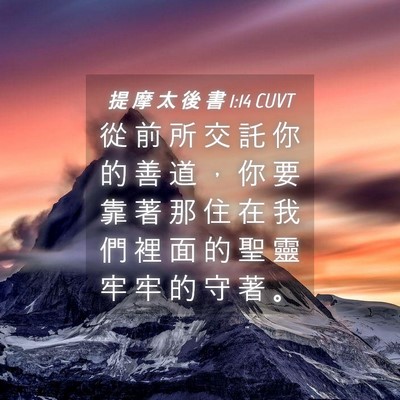 Picture 04 - 提 摩 太 後 書 1:14 CUVT - 從 前 所 交 託 你 的 善 道 ， 你 要 - Bible Verse Picture