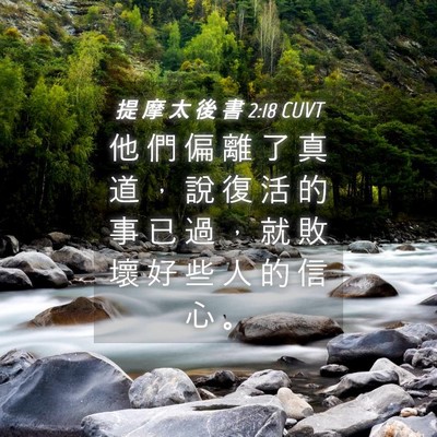Picture 04 - 提 摩 太 後 書 2:18 CUVT - 他 們 偏 離 了 真 道 ， 說 復 活 的 - Bible Verse Picture