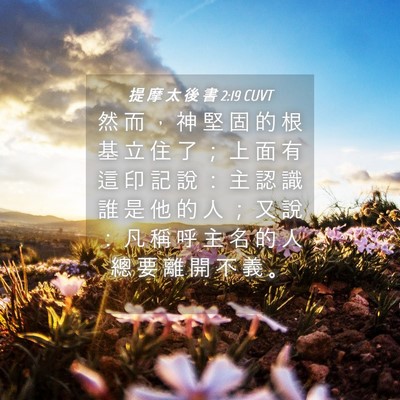 Picture 04 - 提 摩 太 後 書 2:19 CUVT - 然 而 ， 神 堅 固 的 根 基 立 住 了 - Bible Verse Picture
