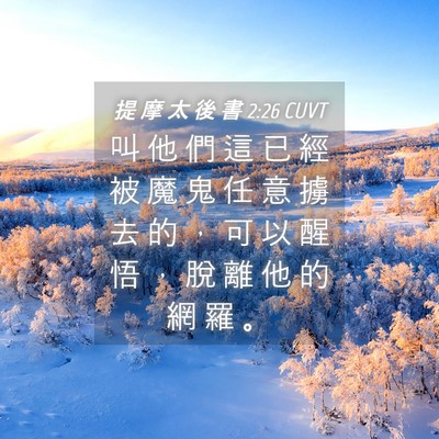 Picture 04 - 提 摩 太 後 書 2:26 CUVT - 叫 他 們 這 已 經 被 魔 鬼 任 意 擄 - Bible Verse Picture