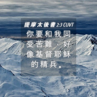 Picture 04 - 提 摩 太 後 書 2:3 CUVT - 你 要 和 我 同 受 苦 難 ， 好 像 基 - Bible Verse Picture