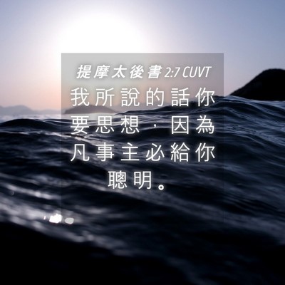 Picture 04 - 提 摩 太 後 書 2:7 CUVT - 我 所 說 的 話 你 要 思 想 ， 因 為 - Bible Verse Picture