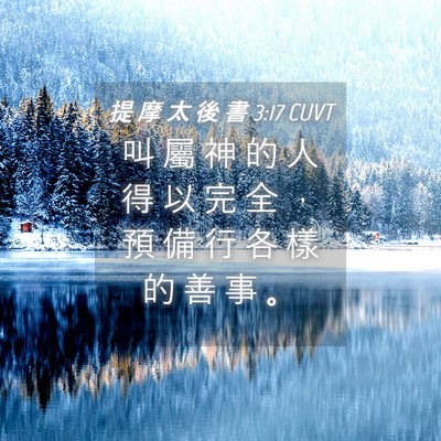 Picture 04 - 提 摩 太 後 書 3:17 CUVT - 叫 屬 神 的 人 得 以 完 全 ， 預 備 - Bible Verse Picture