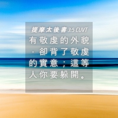 Picture 04 - 提 摩 太 後 書 3:5 CUVT - 有 敬 虔 的 外 貌 ， 卻 背 了 敬 虔 - Bible Verse Picture