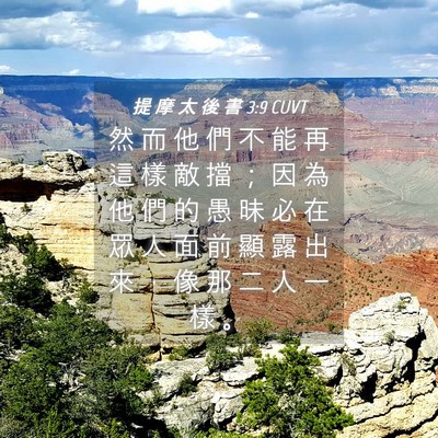 Picture 04 - 提 摩 太 後 書 3:9 CUVT - 然 而 他 們 不 能 再 這 樣 敵 擋 ； - Bible Verse Picture