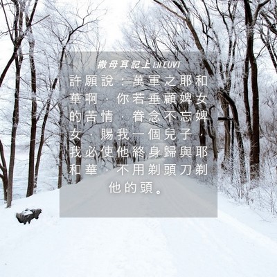 Picture 04 - 撒 母 耳 記 上 1:11 CUVT - 許 願 說 ： 萬 軍 之 耶 和 華 啊 ， - Bible Verse Picture