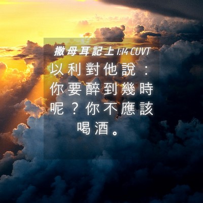 Picture 04 - 撒 母 耳 記 上 1:14 CUVT - 以 利 對 他 說 ： 你 要 醉 到 幾 時 - Bible Verse Picture