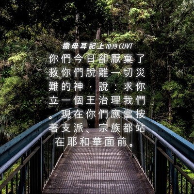 Picture 04 - 撒 母 耳 記 上 10:19 CUVT - 你 們 今 日 卻 厭 棄 了 救 你 們 脫 - Bible Verse Picture