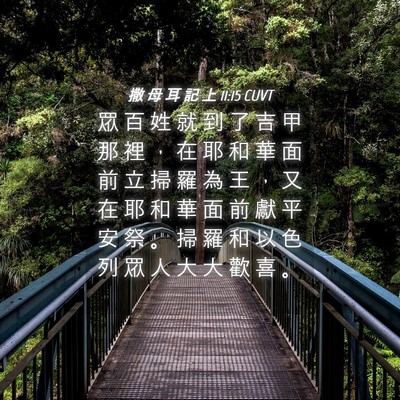 Picture 04 - 撒 母 耳 記 上 11:15 CUVT - 眾 百 姓 就 到 了 吉 甲 那 裡 ， 在 - Bible Verse Picture