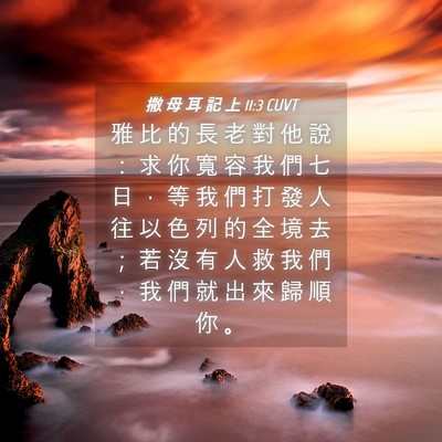 Picture 04 - 撒 母 耳 記 上 11:3 CUVT - 雅 比 的 長 老 對 他 說 ： 求 你 寬 - Bible Verse Picture