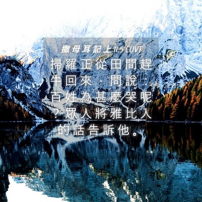 Picture 04 - 撒 母 耳 記 上 11:5 CUVT - 掃 羅 正 從 田 間 趕 牛 回 來 ， 問 - Bible Verse Picture