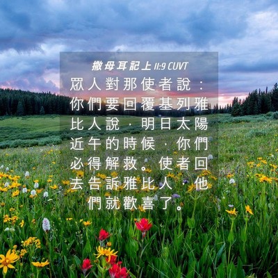 Picture 04 - 撒 母 耳 記 上 11:9 CUVT - 眾 人 對 那 使 者 說 ： 你 們 要 回 - Bible Verse Picture