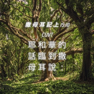 Picture 04 - 撒 母 耳 記 上 15:10 CUVT - 耶 和 華 的 話 臨 到 撒 母 耳 說 - Bible Verse Picture