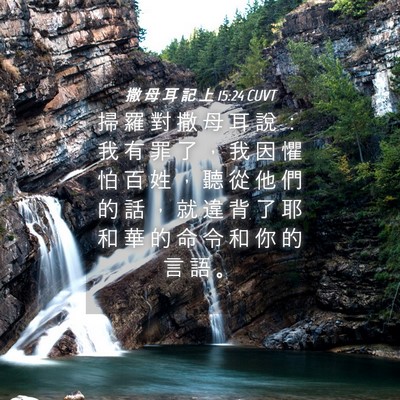Picture 04 - 撒 母 耳 記 上 15:24 CUVT - 掃 羅 對 撒 母 耳 說 ： 我 有 罪 了 - Bible Verse Picture
